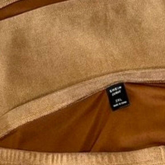 SHEIN Curve Faux Suede Skirt – Size 2XL – Camel Brown - Picture 4 of 5